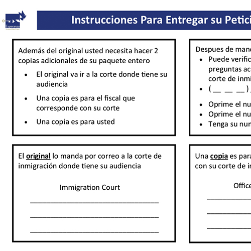 Instructions for Filing Motions to a Different Court – Spanish
