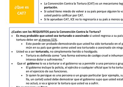 Protections Under the Convention Against Torture – Spanish