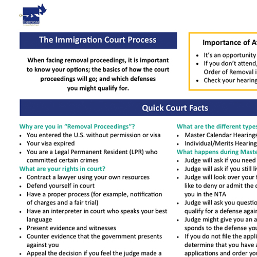 The Immigration Court Process – English