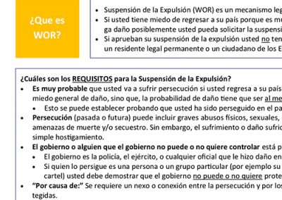 Withholding of Removal Summary – Spanish