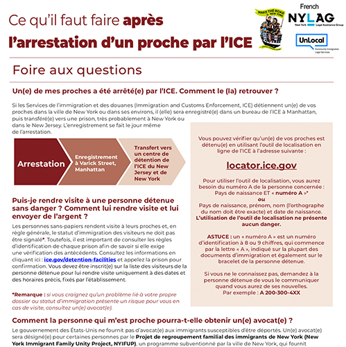 ICE Detained Flyer – French