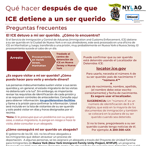 ICE Detained Flyer – Spanish
