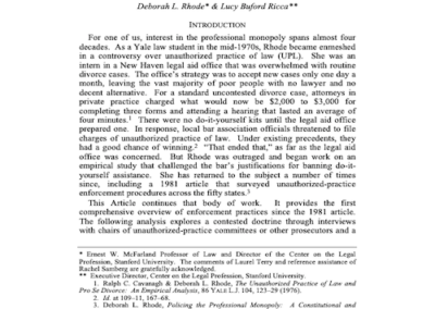 Protecting the Profession or the Public? Rethinking Unauthorized-Practice Enforcement