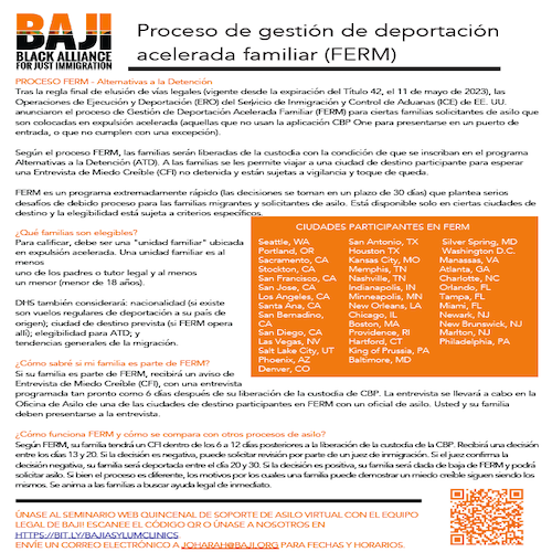 BAJI: Proceso de Gestión de Deportación Acelerada Familiar