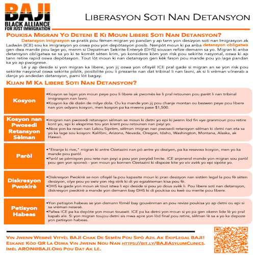 BAJI: Release from Detention (Creole)