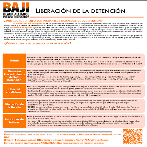 BAJI: Liberación de la Detención