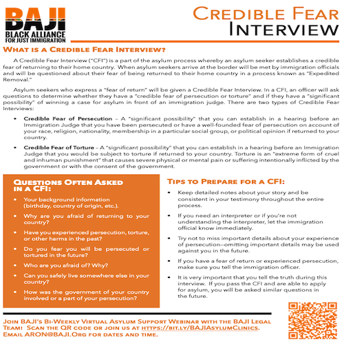 BAJI: Credible Fear Interview (English)