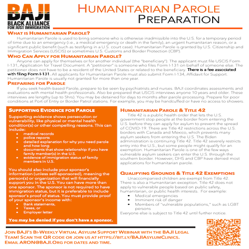 BAJI: Humanitarian Parole Prep (English)