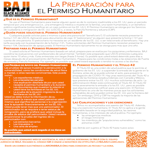 BAJI: La Preparación para le Permiso Humanitario